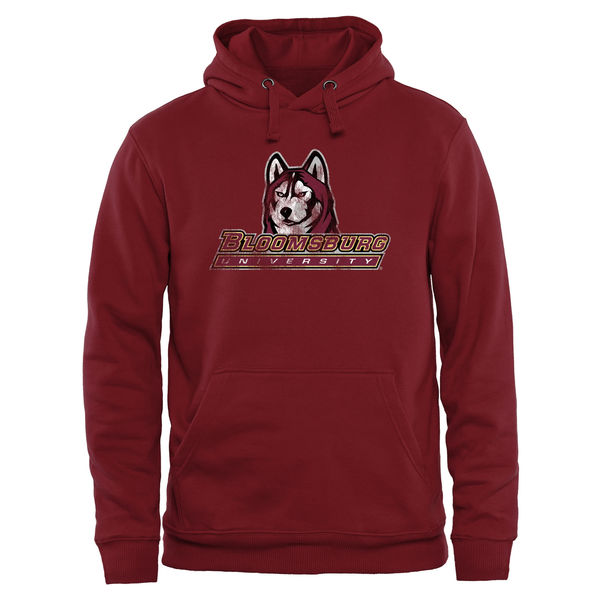 Men NCAA Bloomsburg Huskies Classic Primary Pullover Hoodie Garnet->more ncaa teams->NCAA Jersey